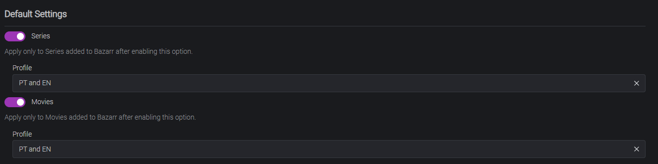 Bazarr Languages Profile