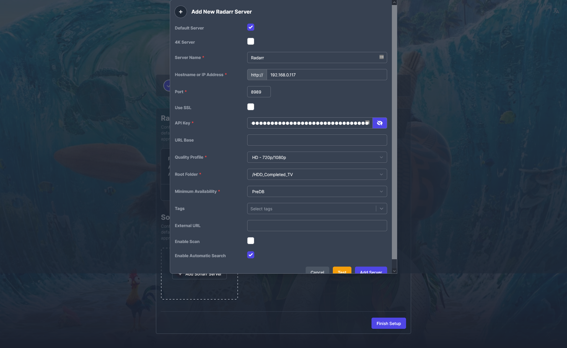 Overseerr radar sample configuration