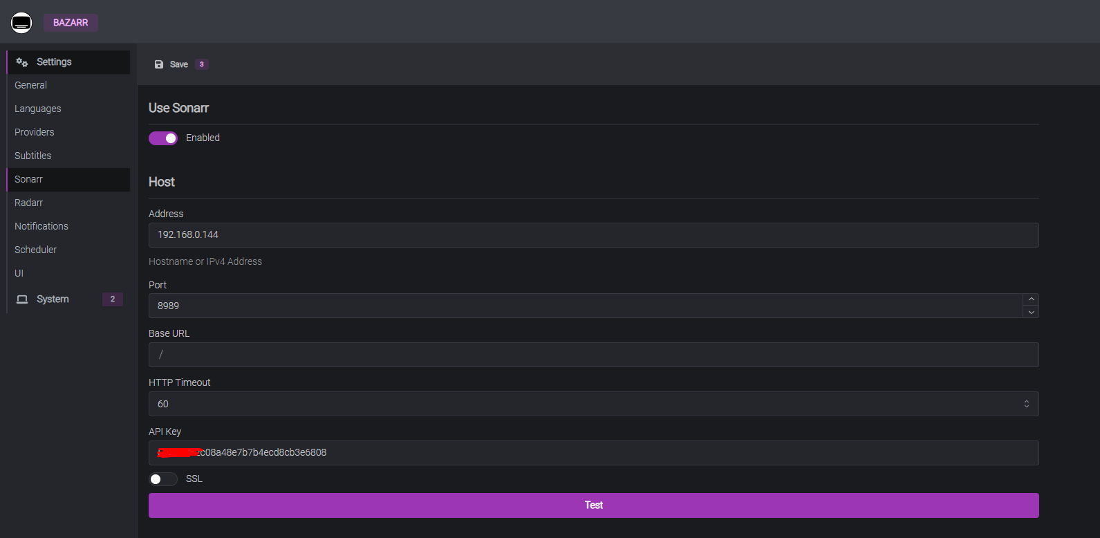 Bazarr Sonarr Configuration