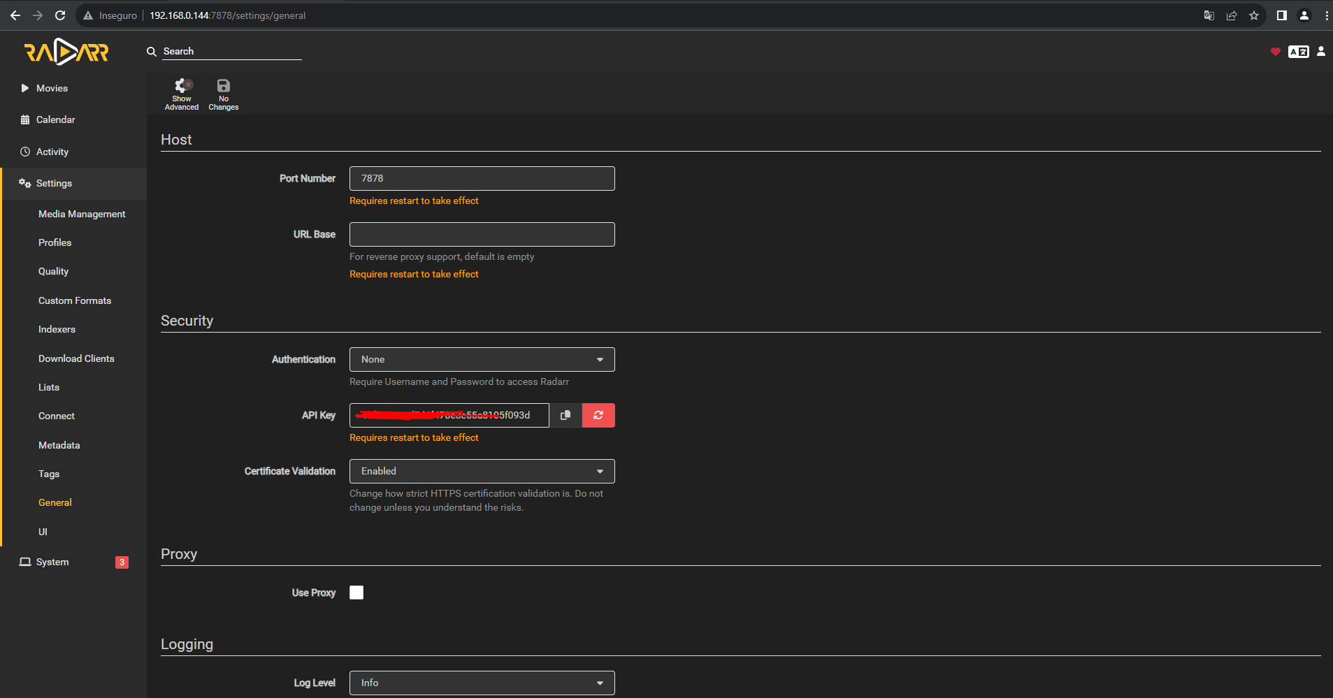 Prowlarr add Radarr App