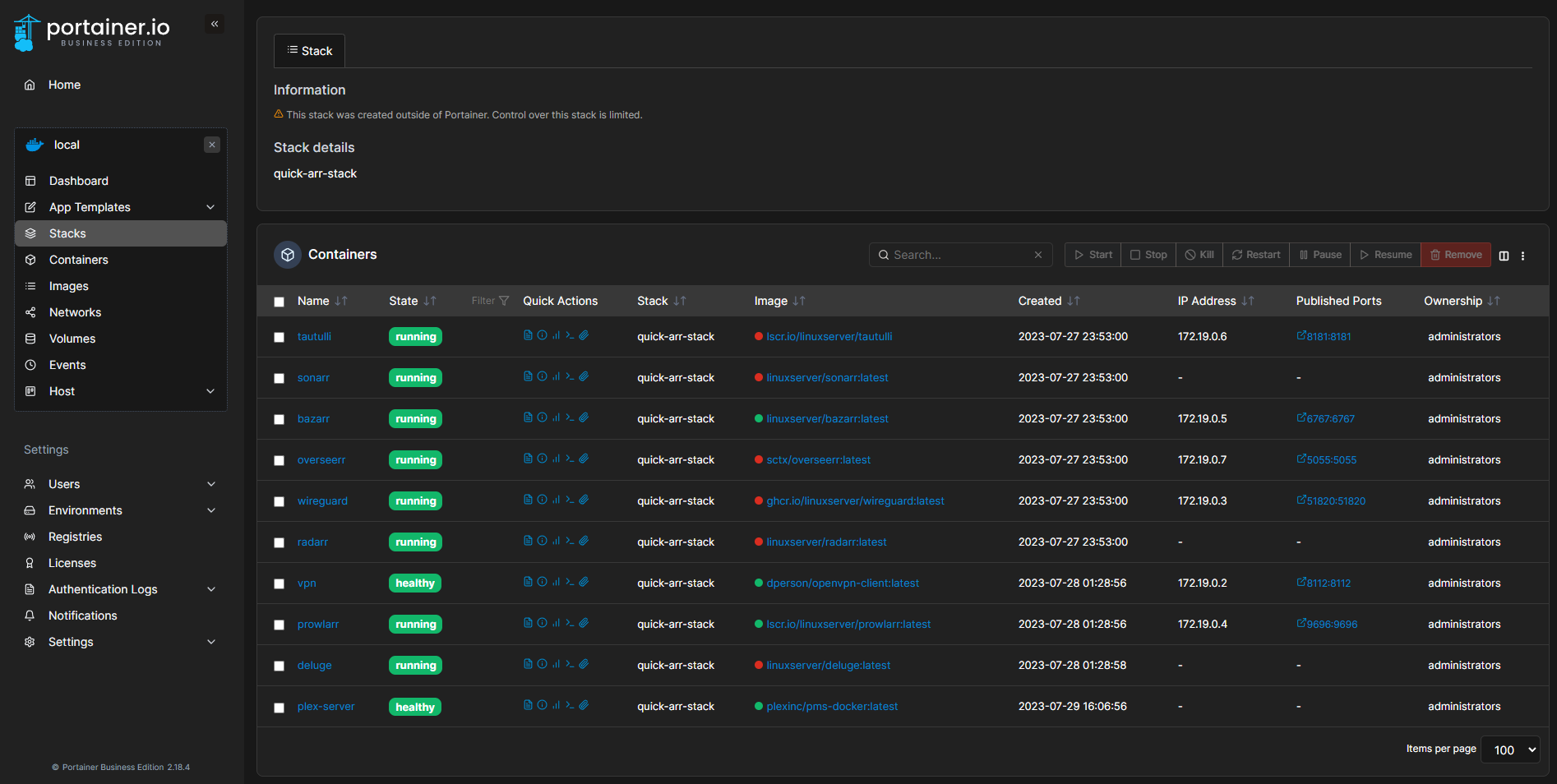 Portainer Admin Creation